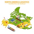 USA transportation and logistics. Delivery and shipping infographic elements.