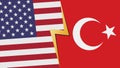 Usa and Turkey financial, diplomatic crisis concept.