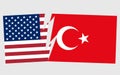 Usa and Turkey financial, diplomatic crisis concept. Royalty Free Stock Photo