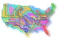 USA underground map Royalty Free Stock Photo