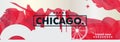 USA United States Of America Chicago Skyline City Gradient Vector Banner