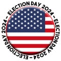 USA United States of America Election Day 2024 Circular Flag Concept - 3D Illustration