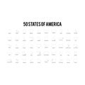 USA United States of America map set icon flat vector template design trendy Royalty Free Stock Photo