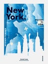 USA United States of America New York skyline city gradient vector poster Royalty Free Stock Photo