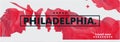 USA United States of America Philadelphia skyline city gradient vector banner Royalty Free Stock Photo