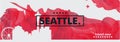 USA United States of America Seattle skyline city gradient vector banner Royalty Free Stock Photo