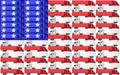 USA United States America Truck Flag Red White Blue Royalty Free Stock Photo