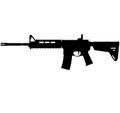 USA United States Army, United States Armed Forces and United States Marine Corps - Police fully automatic machine gun Colt M4 /