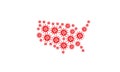 USA / United States corona virus covid-19 country shape