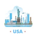 USA United States country design Flat cartoon styl