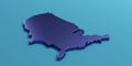 USA United States Map . 3D Render Illustration Royalty Free Stock Photo