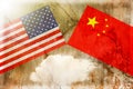 USA versus China. Trade war concept Royalty Free Stock Photo