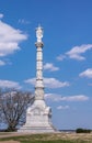 Frontal view on Revolutionary war Victory memorial Yorktown, VA, USA