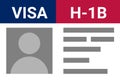 USA viza H-1B. Visa in the United States temporary work for foreign skilled workers in specialty occupation. Royalty Free Stock Photo