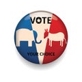 USA vote badge button item collection.. Vector illustration decorative background design