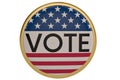 USA vote button isolated on white background.3D illustration. Royalty Free Stock Photo