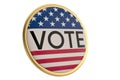 USA vote button isolated on white background.3D illustration. Royalty Free Stock Photo