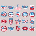 USA vote labels collection. Vector illustration decorative background design Royalty Free Stock Photo