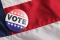 USA Voting Pin on Flag Royalty Free Stock Photo