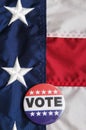 USA Voting Pin on Flag Royalty Free Stock Photo