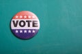 USA Voting Pin on Flag Royalty Free Stock Photo