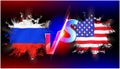 Usa vs Russia. Versus USA VS Russia concept.