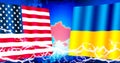 USA vs Ukraine Russo-Ukrainian War . Web banner illustration