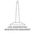 Usa, Washington, Washington Monument travel landmark vector illustration