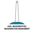 Usa, Washington, Washington Monument travel landmark vector illustration