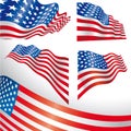 USA windy flags