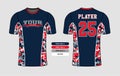 Red blue camo design shirt