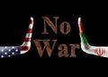 Usa X Iran Conflict, Protest Message, No War, Against Imminent War Between These Nations