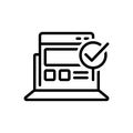 Black line icon for Usability Control, operation and applicability