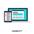 usability evaluation flat icon design concept Royalty Free Stock Photo