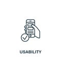 Usability icon. Monochrome simple Project Management icon for templates, web design and infographics Royalty Free Stock Photo