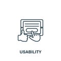 Usability icon. Monochrome simple Web Design icon for templates, web design and infographics Royalty Free Stock Photo