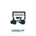 Usability icon. Monochrome simple Web Design icon for templates, web design and infographics Royalty Free Stock Photo