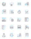 Usability linear icons set. Intuitive, Efficient, Accessible, User-friendly, Responsive, Consistent, Clear line vector