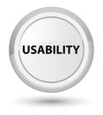 Usability prime white round button Royalty Free Stock Photo