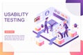 Usability testing isometric landing page vector template