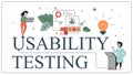 Usability testing web banner design concept. Idea o Royalty Free Stock Photo