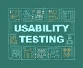 Usability testing word concepts green banner Royalty Free Stock Photo