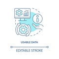 Usable data turquoise concept icon Royalty Free Stock Photo