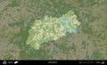 Usacy District highlighted, Belarus. Topographic Humanitarian Royalty Free Stock Photo