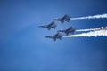 Usaf f16 jets flying at airshow