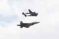 USAF F-22 Raptor and Lockheed P-38J Lightning