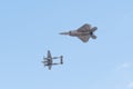 USAF F-22 Raptor and Lockheed P-38J Lightning