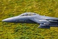 USAF F15 `strike eagle` low fly Wales, UK Royalty Free Stock Photo