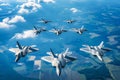 USAF Fighter Planes in Diamond Formation. Air force Royalty Free Stock Photo