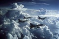 USAF Fighter Planes in Diamond Formation. Air force Royalty Free Stock Photo